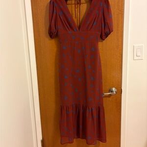 Park & Fifth Rust and Blue Midi Dress